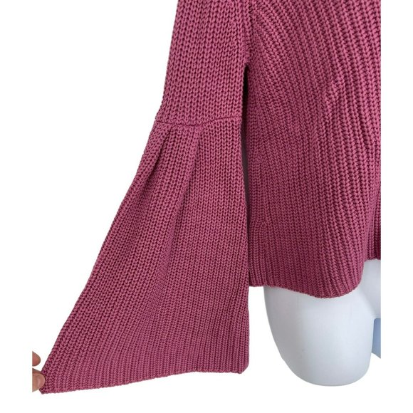 Free People Knit Damsel V-Neck Bell Sleeve Sweater Size S - Picture 3 of 10